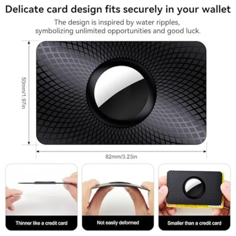 Ultra Thin AirTag Card Holder ABS PC Slim Wallet Insert Tracker Case 2 Pack